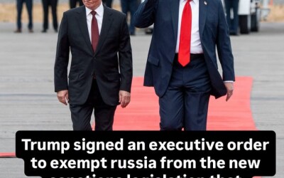 Трамп підписав виконавчий указ, що звільняє Росію від дії нового законодавства про санкції, яке Конгрес ухвалив минулого місяця
