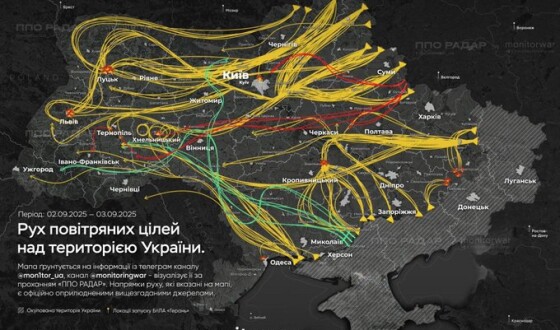 У ніч на 3 вересня ворог завдав комбінованого удару по території України