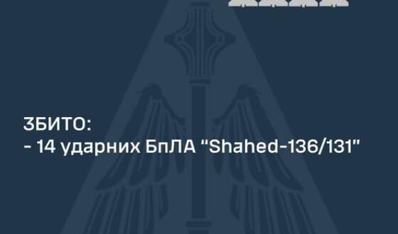 Вночі ППО збила 14 шахедів з 20 і три ракети на Одещині