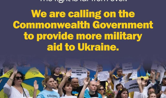 Союз Українських Організацій  Австралії проводить кампанію, щоб уряд  надав Україні більше військової допомоги