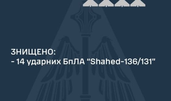 Командування Повітряних Сил: знищено 14 ударних БПЛА