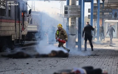 БпЛА влучив у перон залізничного вокзалу міста Дніпра
