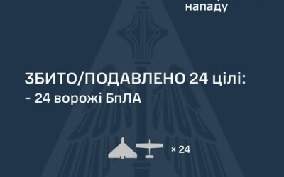 У ніч на 14 серпня ворог атакував Україну 2-ма зенітними керованими ракетами С-300/400 та 45-ма ударними БпЛА типу Shahed