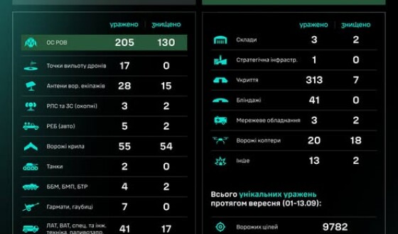 Протягом доби підрозділами угруповання Сил безпілотних систем уражено/знищено 771 ціль противника