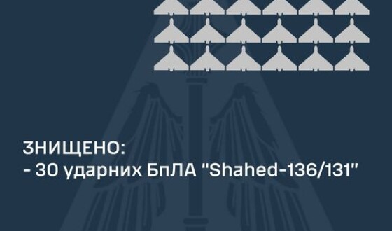 Командування Повітряних Сил: знищено 30 ударних БПЛА