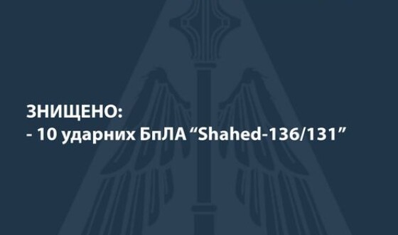 В небі Одещини знищено десять «SHAHED-136/131»
