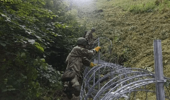 Прикордонники Білорусі демонтують російський колючий дріт на кордоні з Литвою. Литва встановлює український