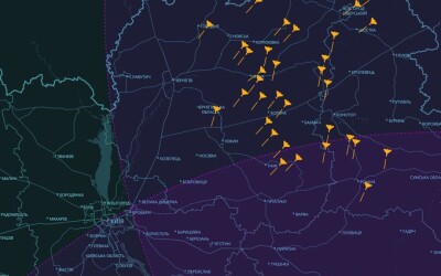 Початок вечірнього нальоту шахедів на Україну, мапа