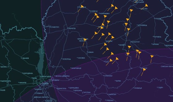 Початок вечірнього нальоту шахедів на Україну, мапа