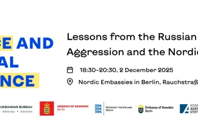 В Берліні відбудеться публічна дискусія &#8220;Цивільний захист і суспільна стійкість – уроки російської агресії та досвіду Північно-Балтійських держав&#8221;