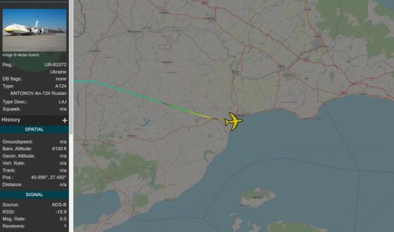 OSINT-розвідка зафіксувала політ АН-124 по Байрактари