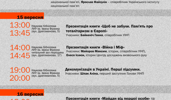 Інститут національної пам’яті привезе на Форум Видавців історичний майданчик