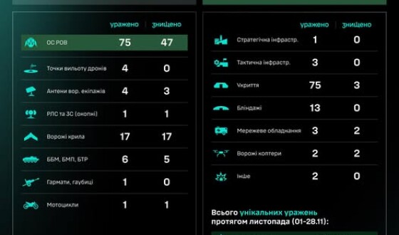 Протягом доби підрозділами угруповання Сил безпілотних систем уражено/знищено 208 цілей противника