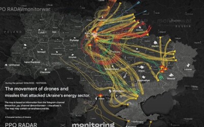 У ніч на 27 грудня ворог завдав комбінованого удару по об’єктах критичної інфраструктури України