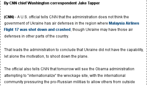 Уряд США не думає, що Україна мала можливість збити малазійський Боїнг