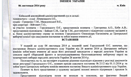 Суд скасував незаконну постанову ЦВК