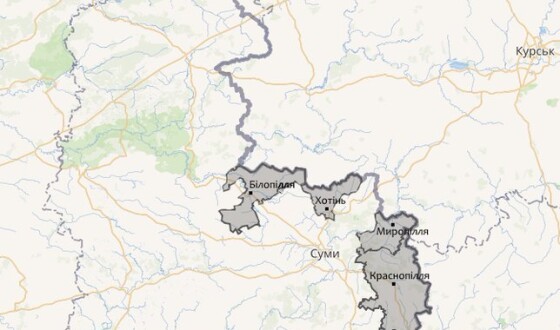 Ситуація на прикордонні Сумщини станом на вчора, 19 січня 21.00 (мапа)