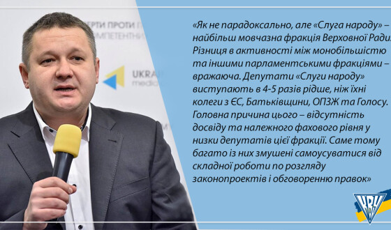 КВУ: депутати ЄС виступають у Раді найбільше, «Слуги народу» – найменше
