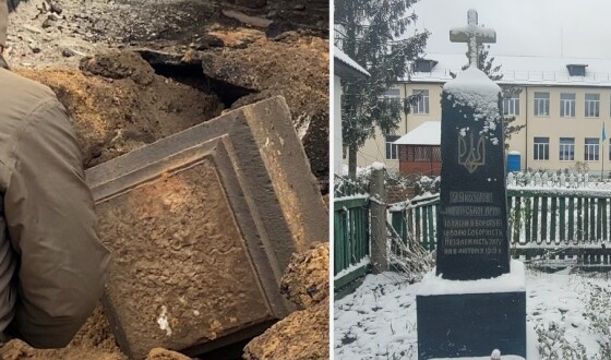 На Рівненщині відкопали фрагмент столітнього пам&#8217;ятника Січовим Стрільцям