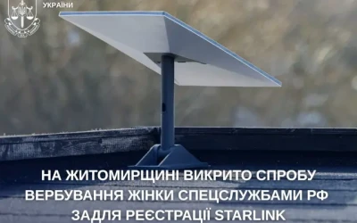 На Житомирщині викрито спробу вербування жінки спецслужбами рф задля реєстрації Starlink
