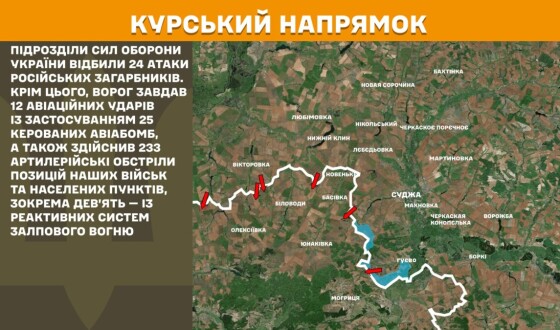 Оперативна інформація Генштабу ЗСУ станом на 08:00 16.06.2025 щодо російського вторгнення
