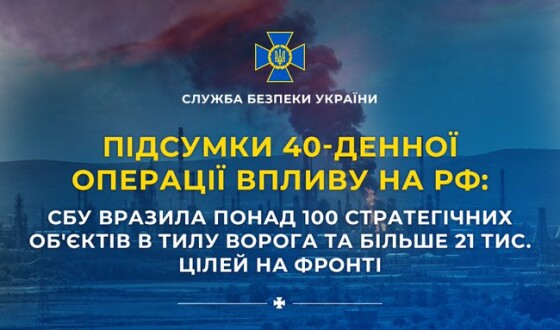 Підсумки 40-денної операції впливу на рф від СБУ
