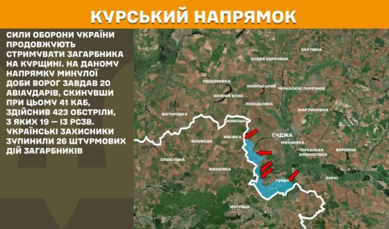 Оперативна інформація Генштабу ЗСУ станом на 08.00 24.04.2025 щодо російського вторгнення