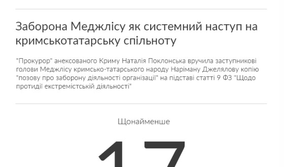 Заборона Меджлісу як системний наступ на кримськотатарську спільноту. Крим: хроніки окупації. Лютий 2016