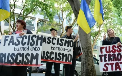 Українці Португалії протестували на презентації проросійської книги про війну