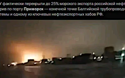 Оператори Сил безпілотних систем уразили один із найбільших експортних нафтових терміналів росії на Балтиці