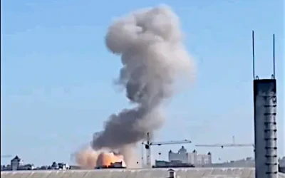 Момент шахедного удару по ТЦК в Полтаві, відео