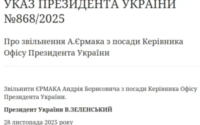Зеленський звільнив Єрмака