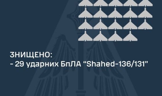 Командування Повітряних Сил: знищено 29 ударних БПЛА
