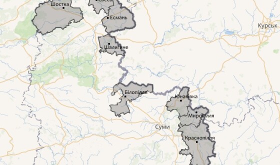 Звіт про обстріли прикордоння Сумщини протягом дня 13 січня (мапа)