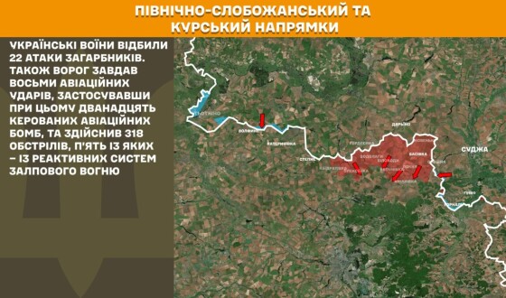 Оперативна інформація Генштабу ЗСУ станом на 08:00 22.07.2025 щодо російського вторгнення