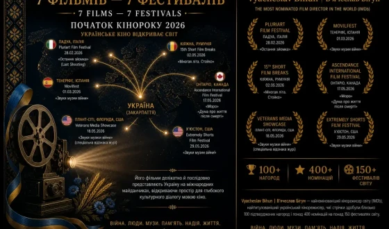 7 фільмів — 7 фестивалів: українське кіно В’ячеслава Бігуна відкриває кінорік 2026