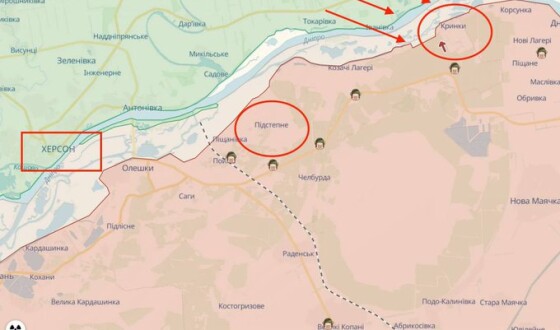 ЗСУ перекинули бронетехніку на лівий берег Херсонщини, мапа
