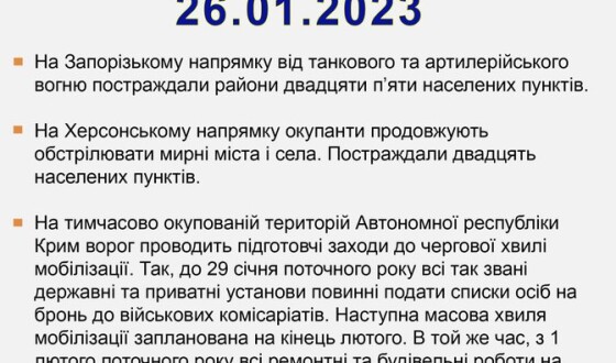Ранкове зведення південного відтинку фронту