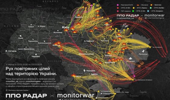 У ніч на 03 лютого ворог здійснив комбінований удар по Україні із застосуванням ракет різних типів