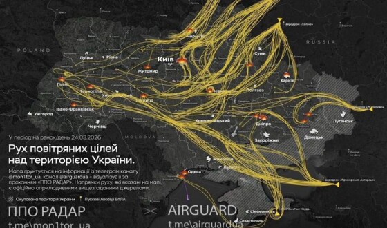 Зведення про денну повітряну атаку ворога на Україну  24 березня
