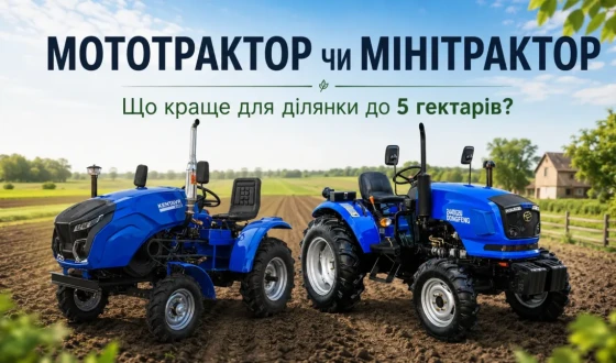 Мототрактор чи мінітрактор: що краще для ділянки до 5 гектарів