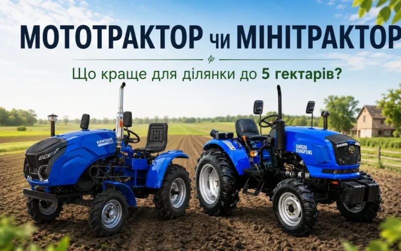 Мототрактор чи мінітрактор: що краще для ділянки до 5 гектарів
