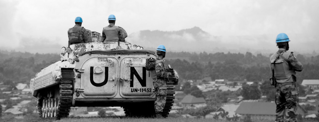 Bunagana, North Kivu, the 23rd of May 2012, MONUSCO Indian Peacekeepers with armored vehicle watching over Bunagana and Ruyoni hill, strong hold of M23 fighters. © MONUSCO/Sylvain Liechti