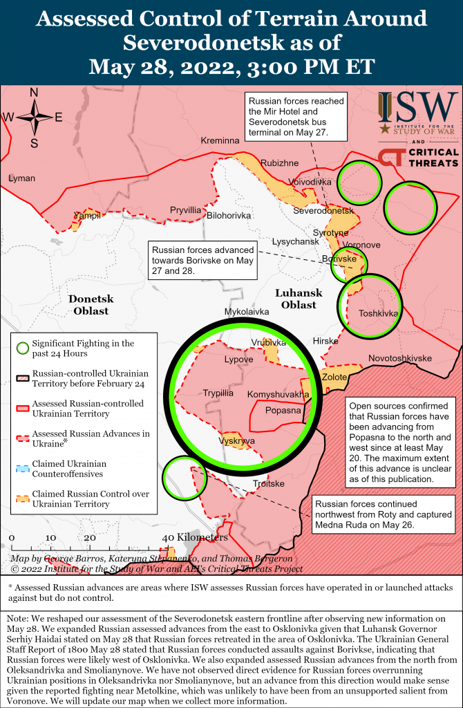 Severodonetsk Battle Map Draft May 28,2022