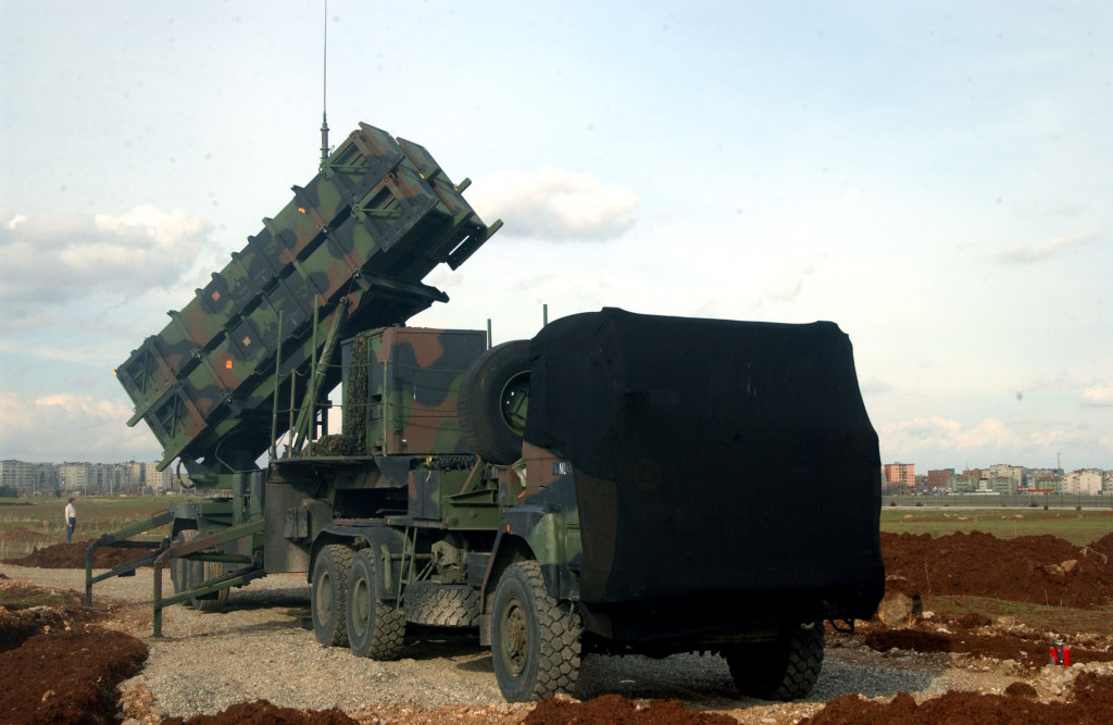 b030310l 10th-12 March 2003 Press Tour to Diyarbakir and Batman in Turkey organised by the Dutch Airforce. - Patriot Missile in Diyarbakir.