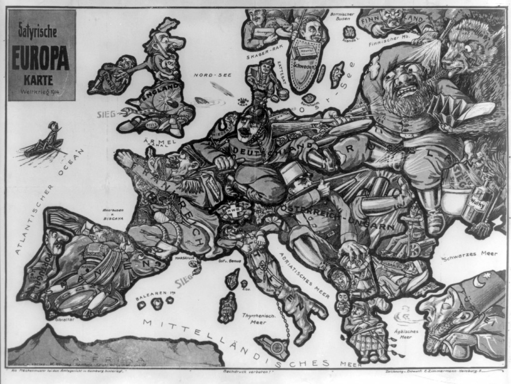 large-old-satirical-map-of-europe-1914